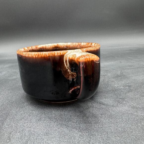 Vintage Pfaltgraff Gourmet Brown Drip Stackable Mug Closed Handle - Picture 5 of 10